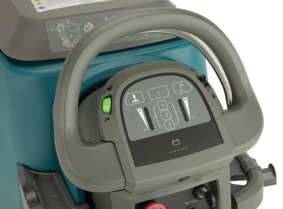 The T300E Walk-Behind Scrubber Controls